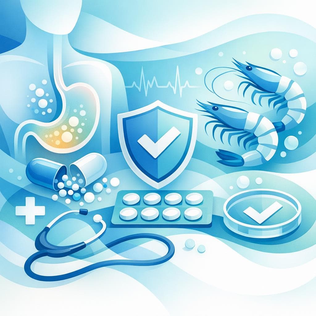 Medical illustration for Based on NIH | Is it safe to eat shrimp every day while taking omeprazole? - Persly Health Information