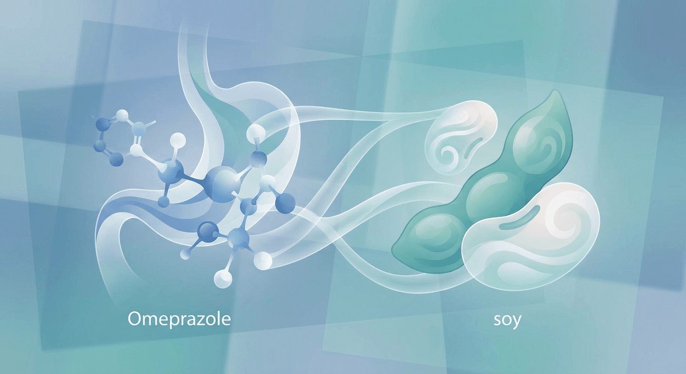 Medical illustration for オメプラゾールに大豆由来成分は含まれていますか? - Persly Health Information