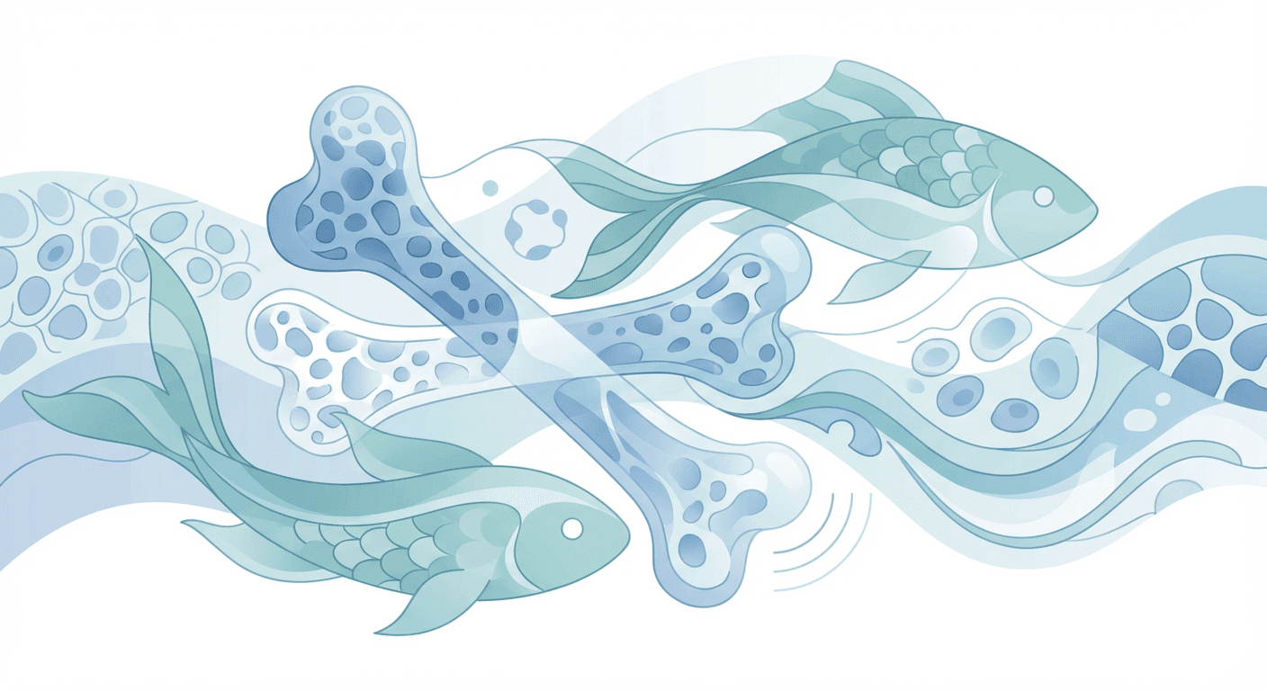 Medical illustration for PubMedの資料に基づく | 魚をよく食べると骨粗鬆症のリスクが下がるというのは本当ですか? - Persly Health Information