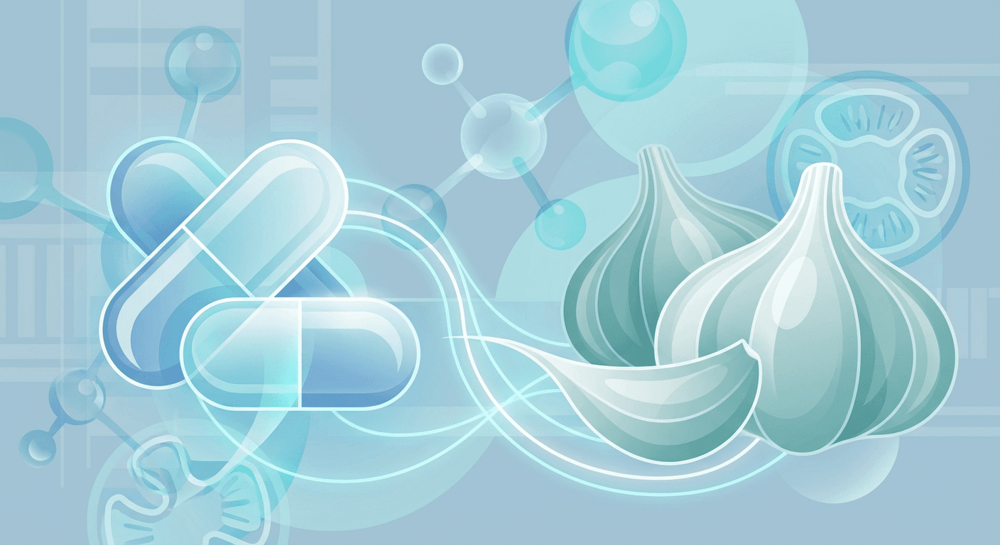 Medical illustration for 基于PubMed资料 | 网上说服用泮托拉唑期间吃大蒜会影响药效,这是真的吗? - Persly Health Information