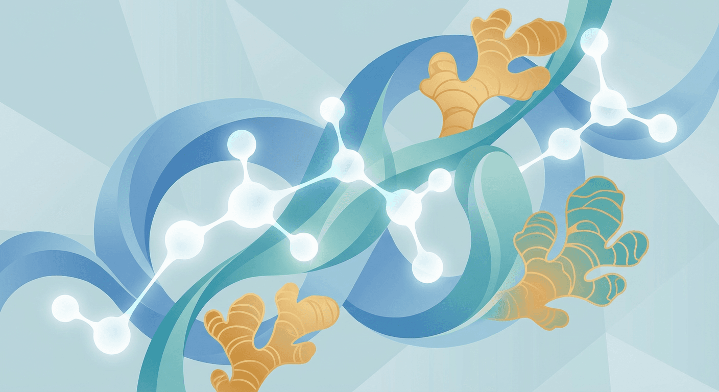 Medical illustration for PubMedの資料に基づく | パントプラゾールを服用している場合、ショウガ(ジンジャー)サプリや生姜茶を併用しても相互作用や効果への影響はありませんか? - Persly Health Information