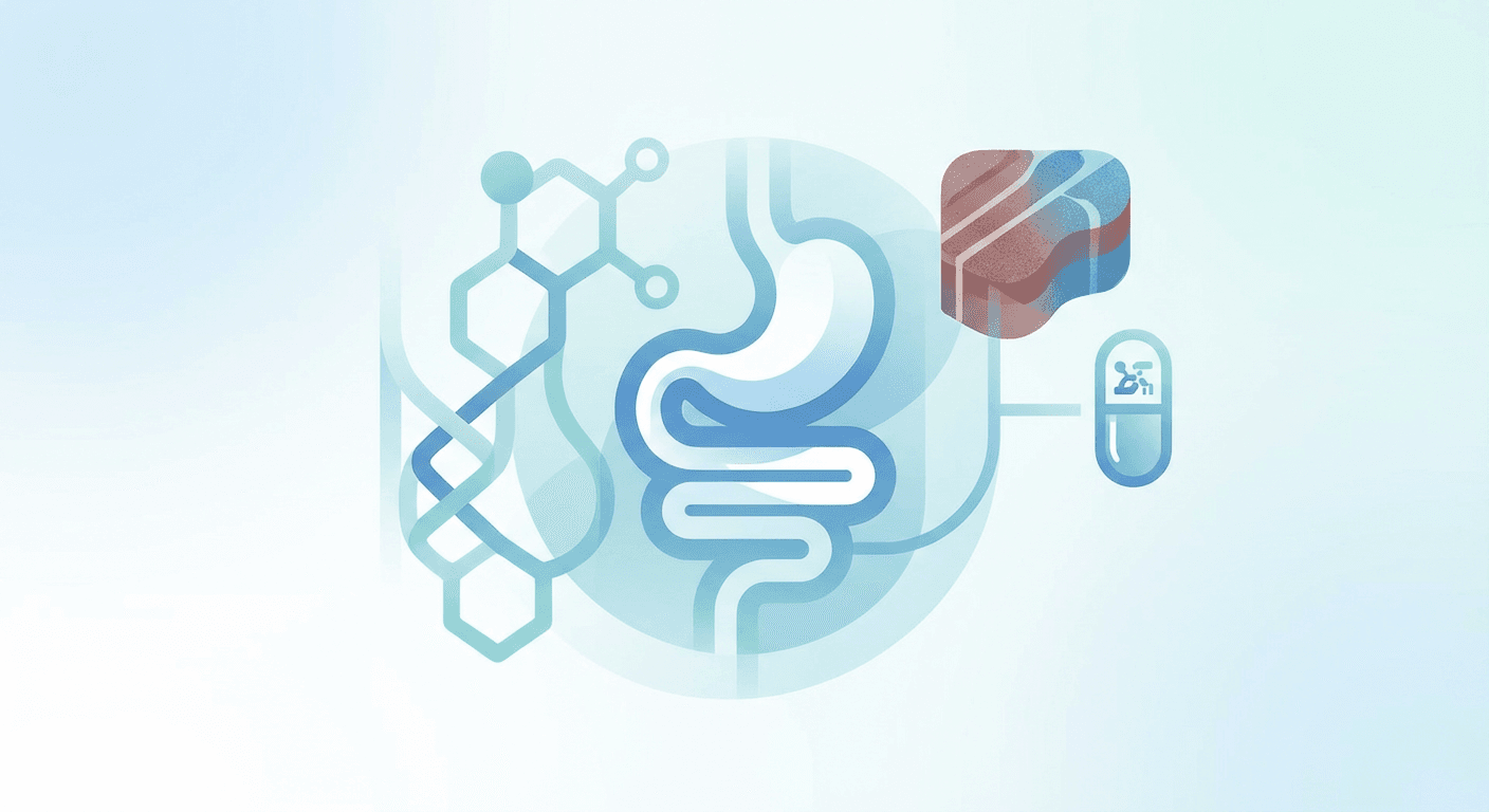 Medical illustration for Basado en EMA | ¿Puedo comer carne roja mientras tomo pantoprazol, o existe alguna interacción o riesgo? - Persly Health Information