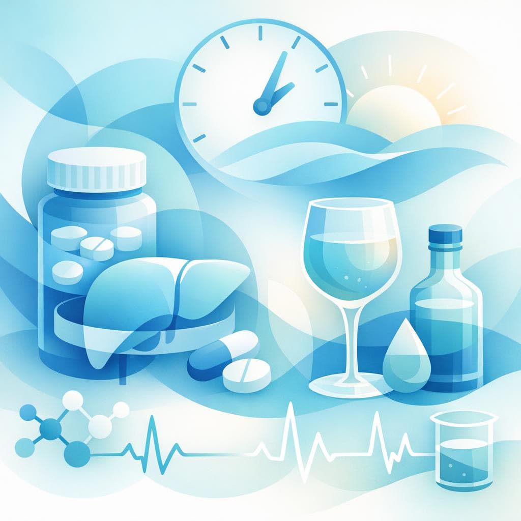 Medical illustration for PubMed 자료 기반 | 프레드니손(Prednisone) 복용 중인데 아침에 술을 마시면 약물 상호작용이나 부작용 위험이 커지나요? - Persly Health Information