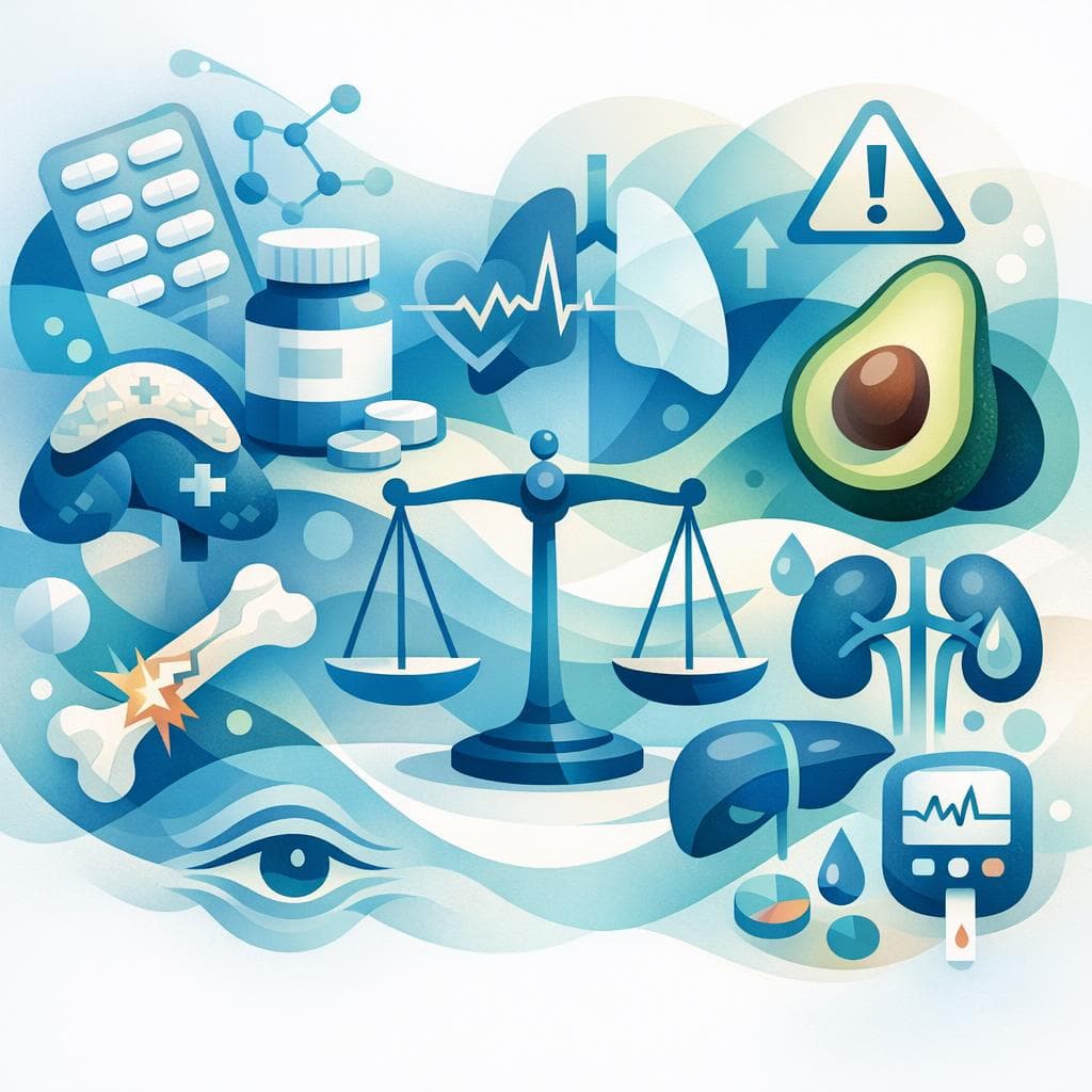 Medical illustration for Based on PubMed | Is it true that eating avocados can increase the risk of side effects when taking prednisone? - Persly Health Information