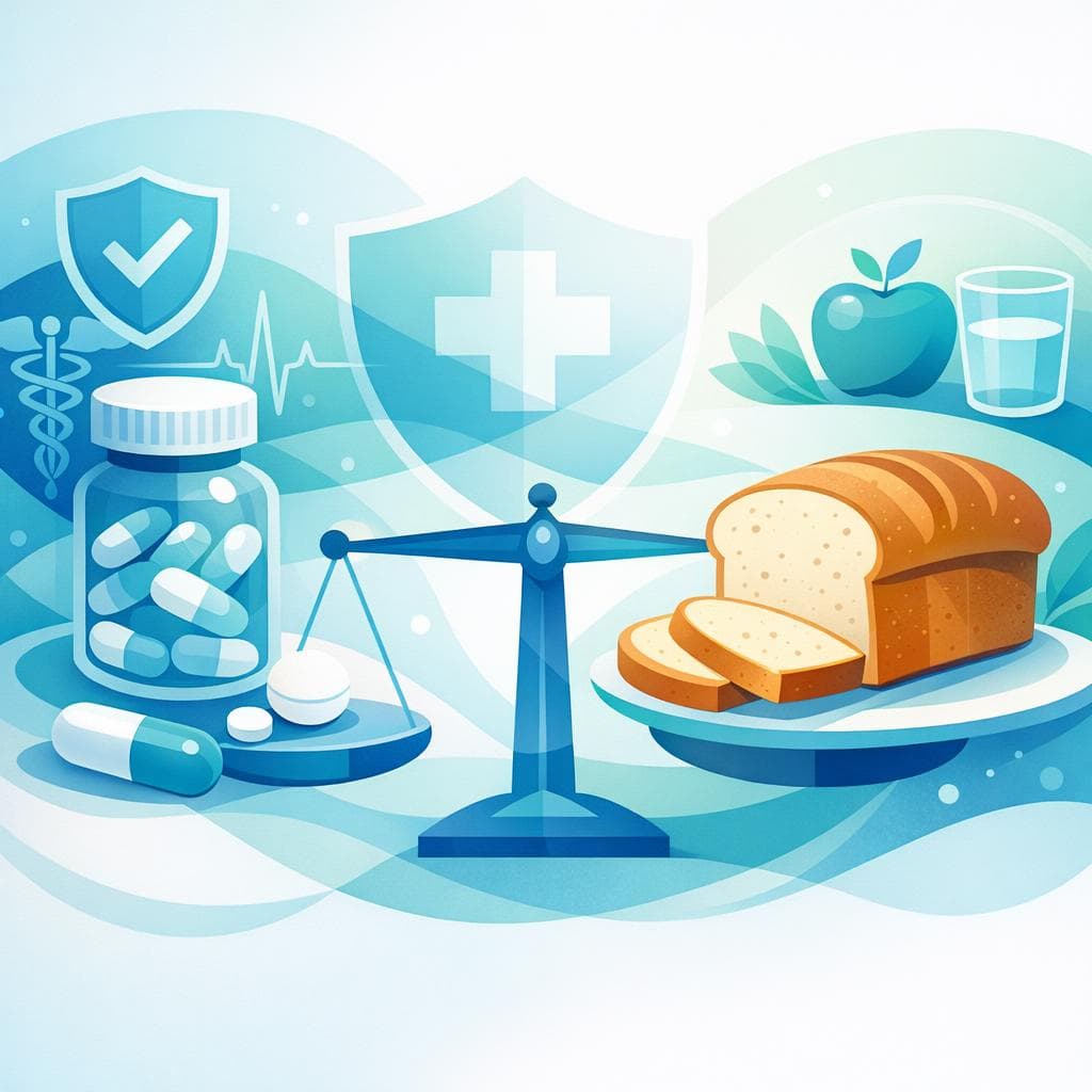 Medical illustration for Based on NIH | Is it safe to eat bread every day while taking prednisone, or are there any interactions or risks to be aware of? - Persly Health Information