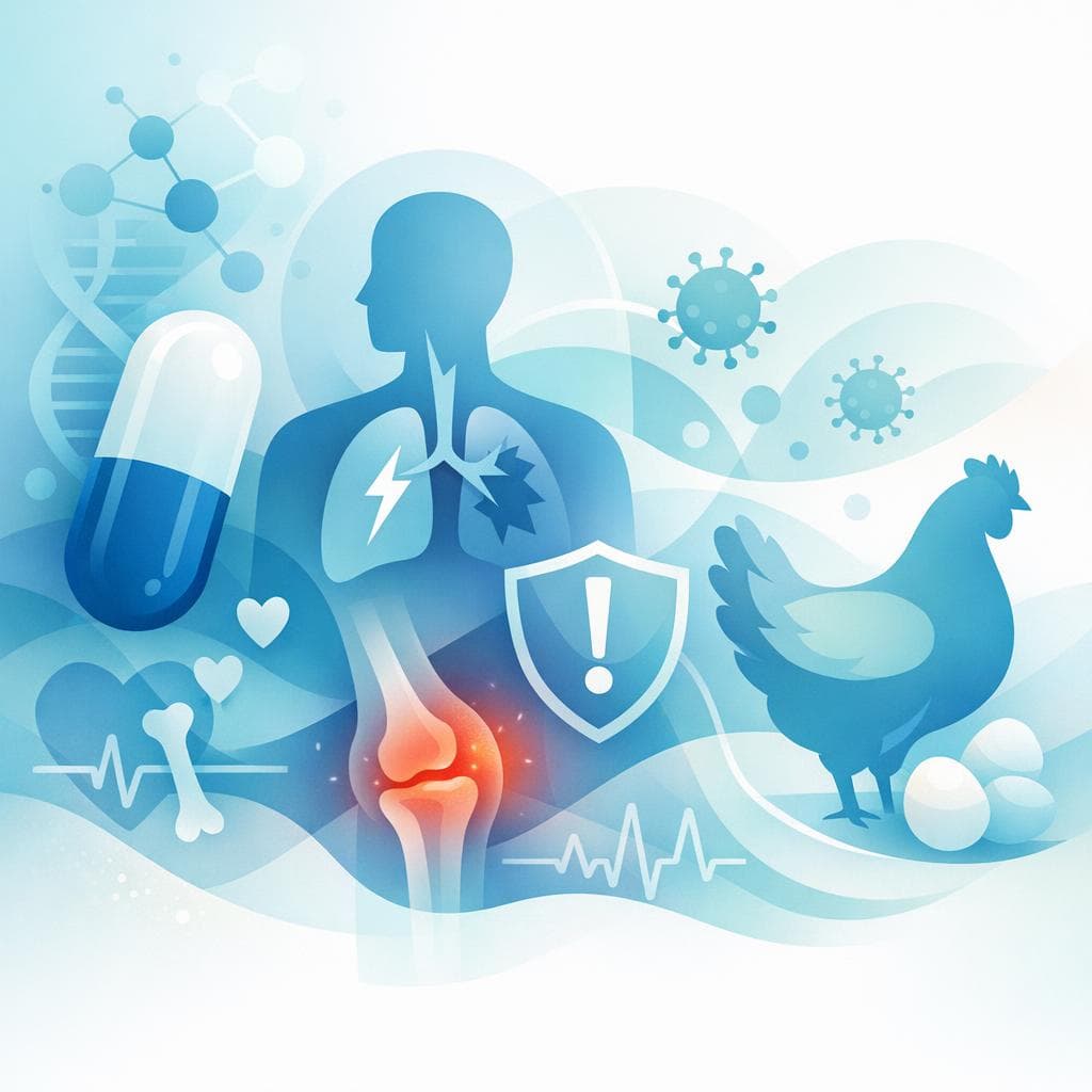Medical illustration for Based on NIH | Does eating chicken while taking prednisone increase the risk of side effects? - Persly Health Information