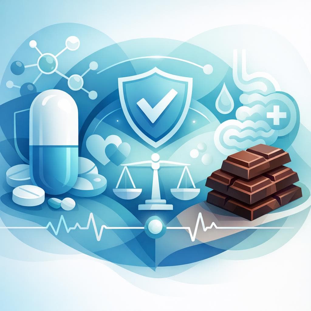 Medical illustration for Based on NIH | Is it safe to eat chocolate while taking prednisone, or are there any interactions I should be aware of? - Persly Health Information