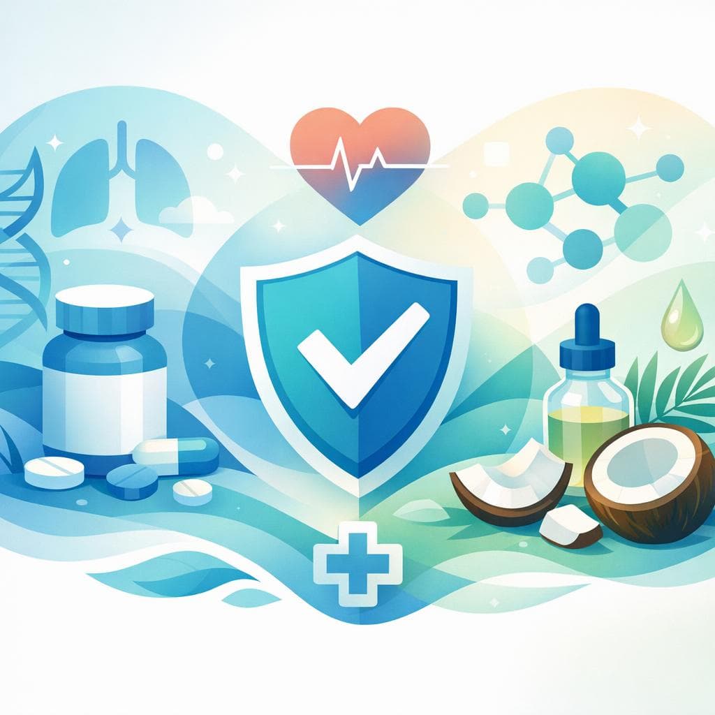 Medical illustration for PubMed 자료 기반 | 프레드니손 복용 중 코코넛 오일을 매일 섭취해도 안전한가요? - Persly Health Information