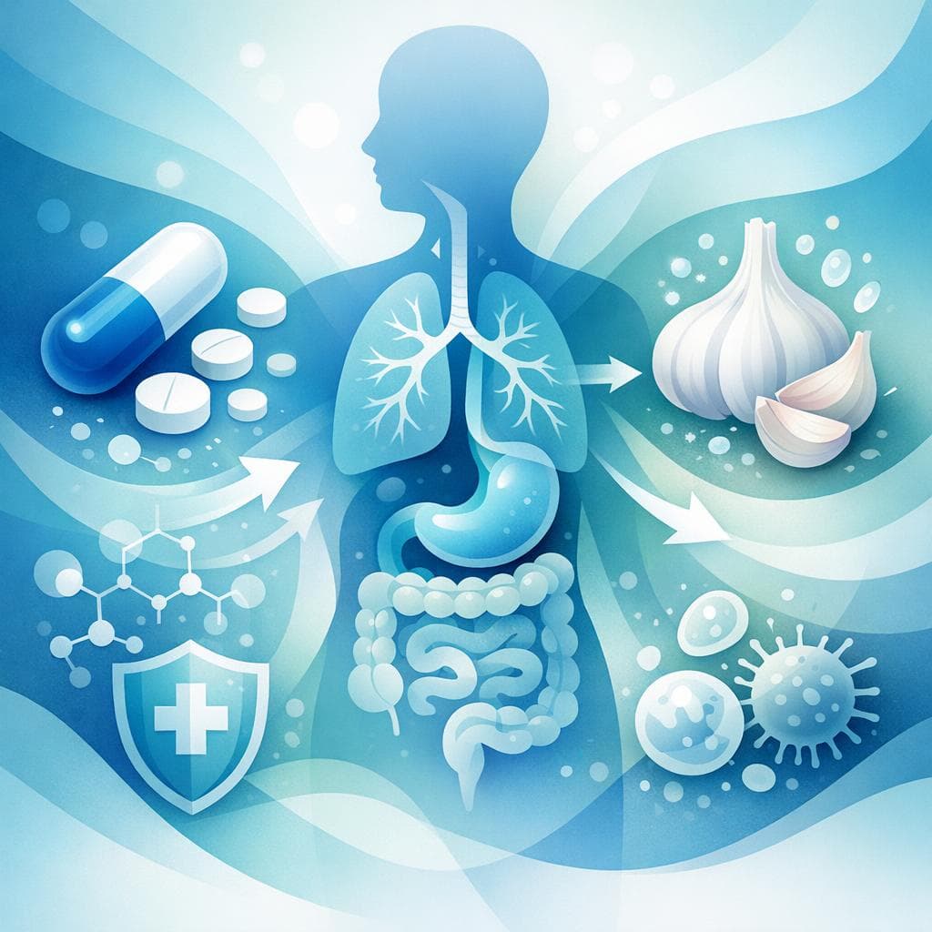 Medical illustration for Based on PubMed | Is it safe to eat garlic after taking Prednisone, or could garlic interact with Prednisone and increase side effects like stomach irritation or bleeding? - Persly Health Information