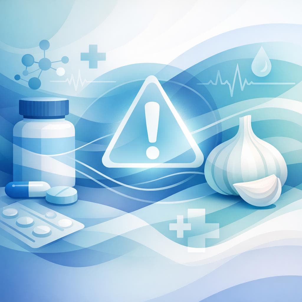 Medical illustration for Based on PubMed | Is it safe to take high-dose garlic supplements while on prednisone, and what dosage limits or precautions should I follow? - Persly Health Information