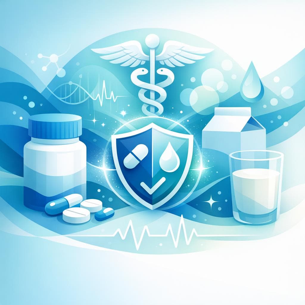 Medical illustration for Based on PubMed | Can prednisone be taken with milk, and are there any safety concerns or interactions with dairy products? - Persly Health Information