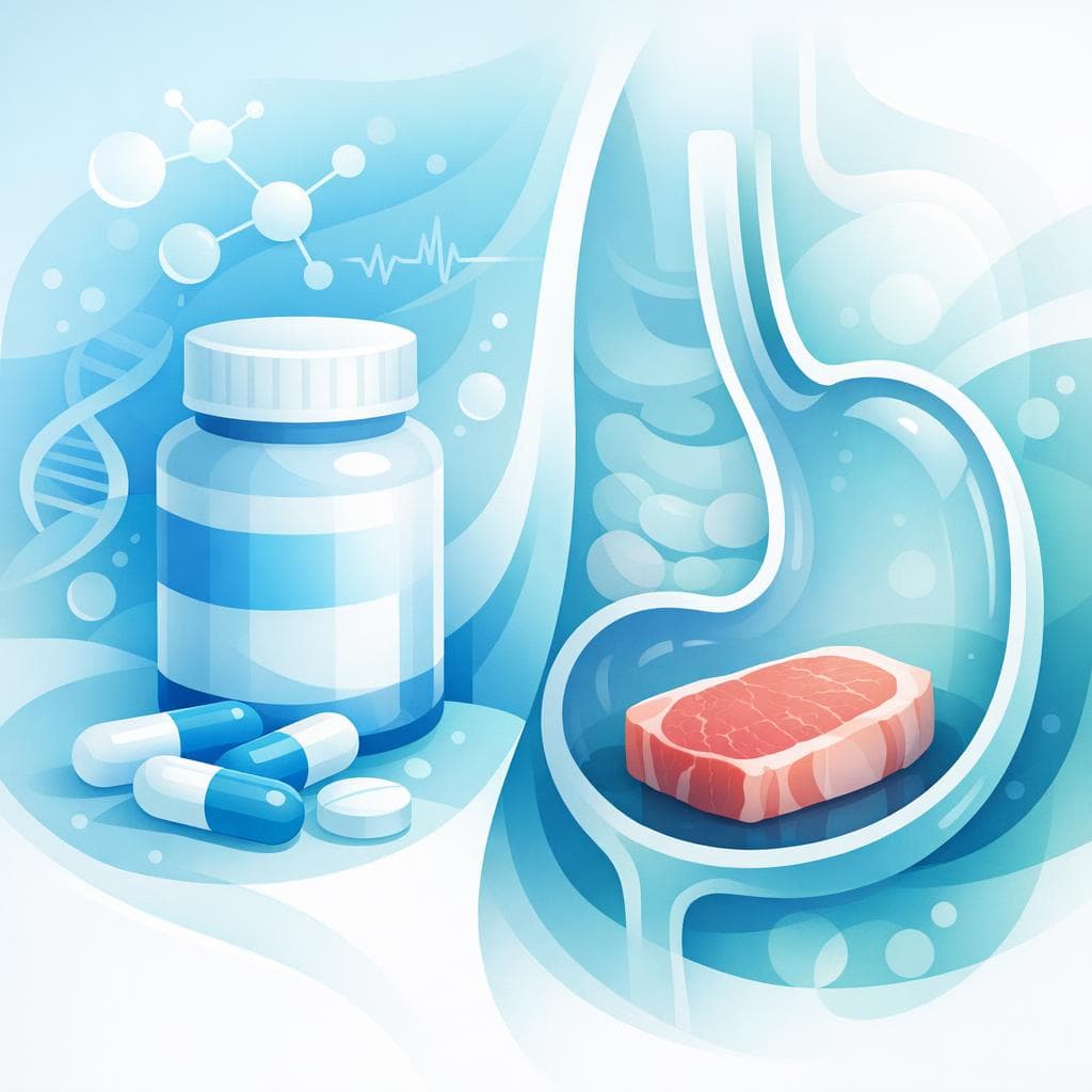 Medical illustration for Based on NIH | Can I take prednisone on an empty stomach, and are there any concerns with eating pork while using this medication? - Persly Health Information
