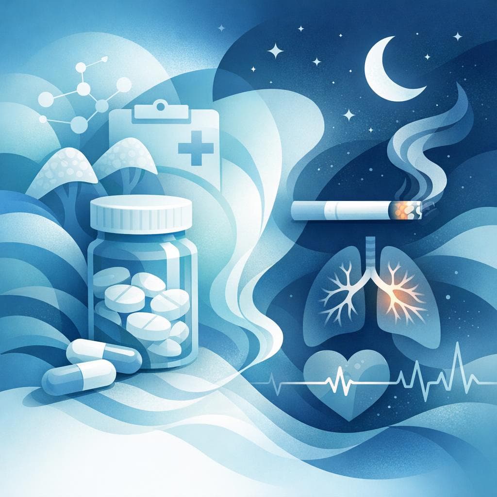 Medical illustration for Based on PubMed | Is it safe to smoke at night while taking prednisone? - Persly Health Information