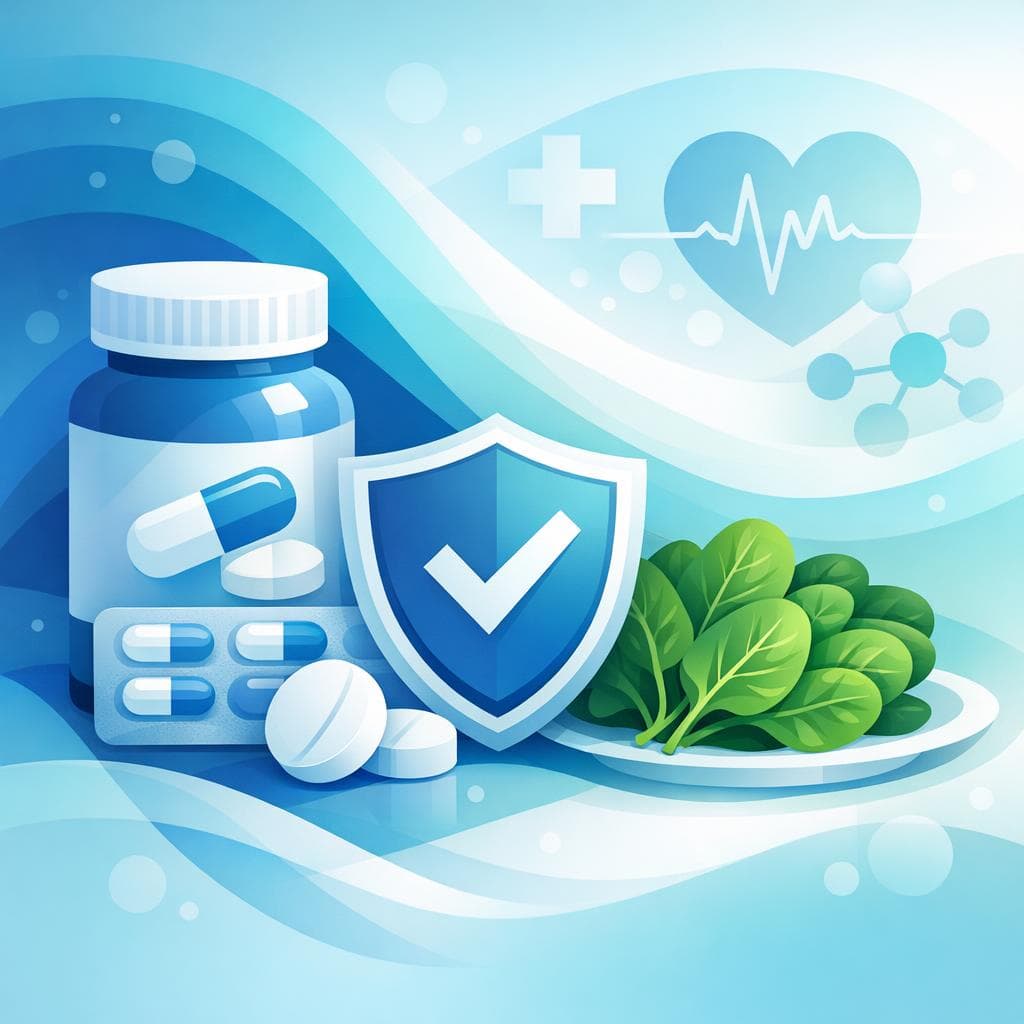 Medical illustration for Based on NIH | Is it safe to eat spinach every day while taking prednisone, or could this leafy green interact with the medication or increase side effects? - Persly Health Information