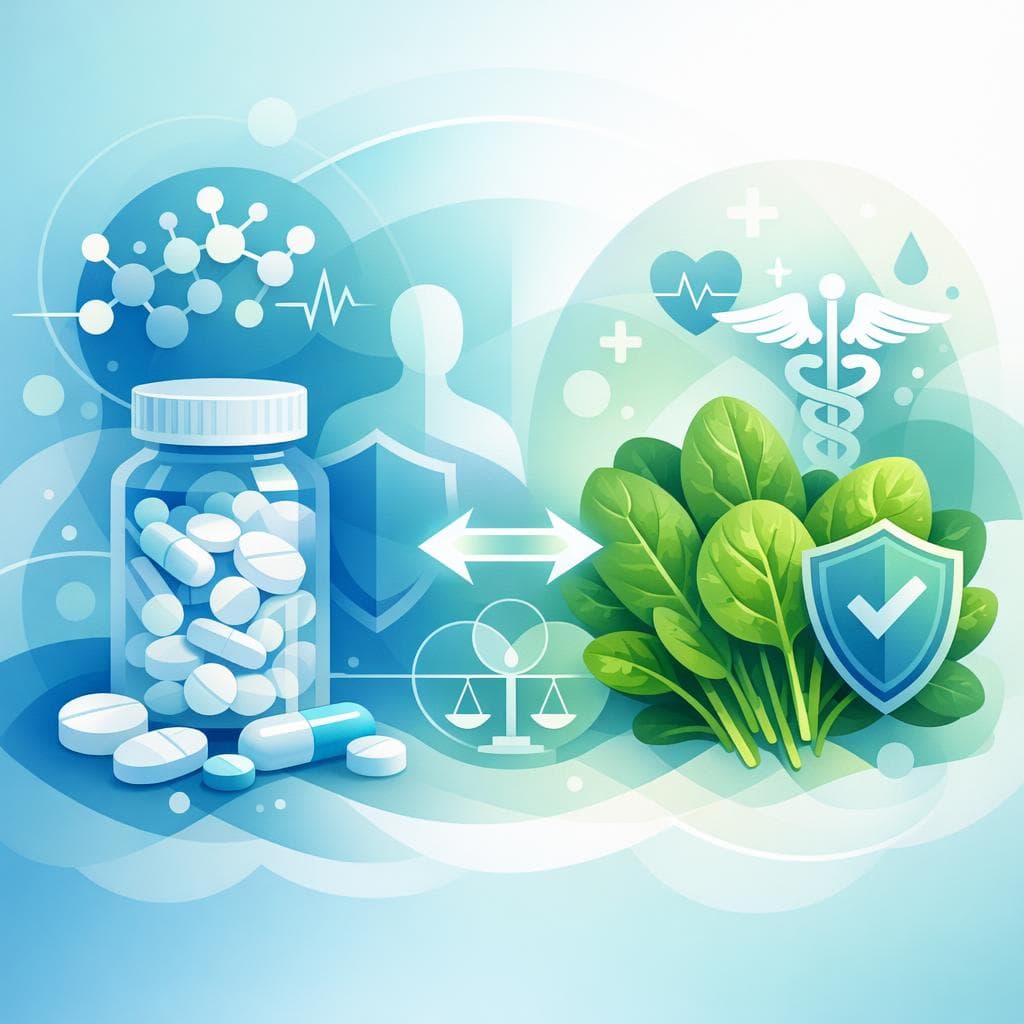 Medical illustration for Based on NIH | Is it safe to eat spinach while taking prednisone, or are there any interactions I should be aware of? - Persly Health Information