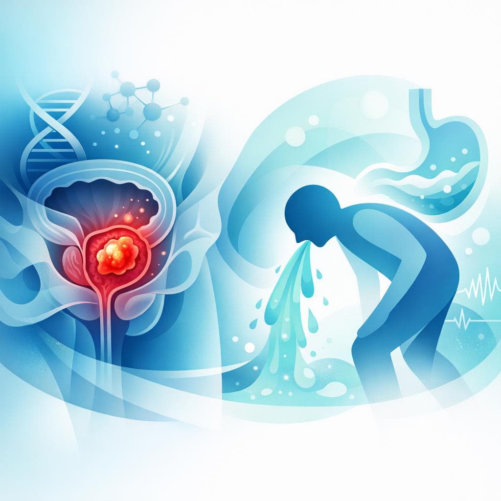 Medical illustration for 前立腺がんで嘔吐は多い?原因と対処法を解説 - Persly Health Information