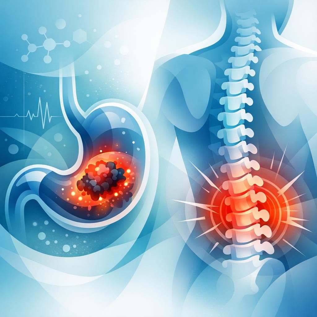 Medical illustration for Is back pain a symptom of stomach cancer? Causes and care - Persly Health Information
