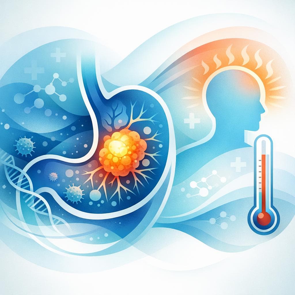 Medical illustration for Is Fever Common in Stomach Cancer? Causes and Care - Persly Health Information