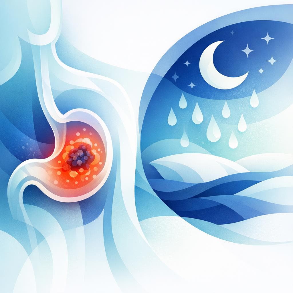 Medical illustration for 胃癌是否常见夜间盗汗?原因与管理指南 - Persly Health Information
