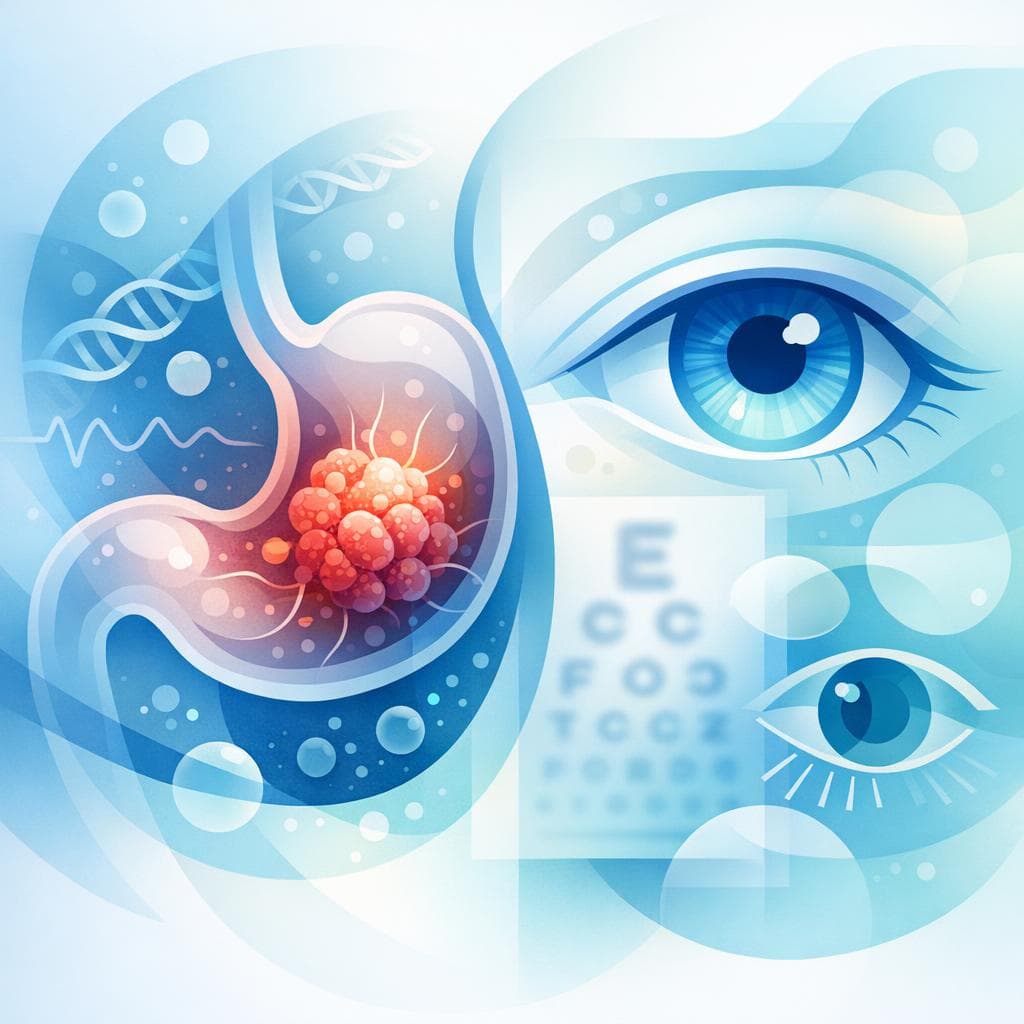 Medical illustration for Problemas de visión y cáncer de estómago: causas y manejo - Persly Health Information