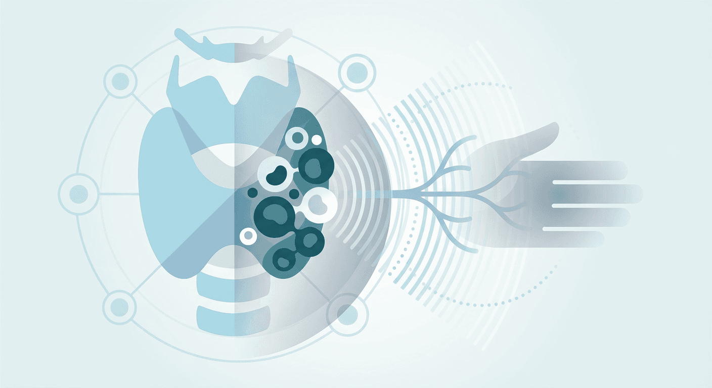 Medical illustration for 甲状腺がんで「しびれ」は一般的?原因と対処法 - Persly Health Information