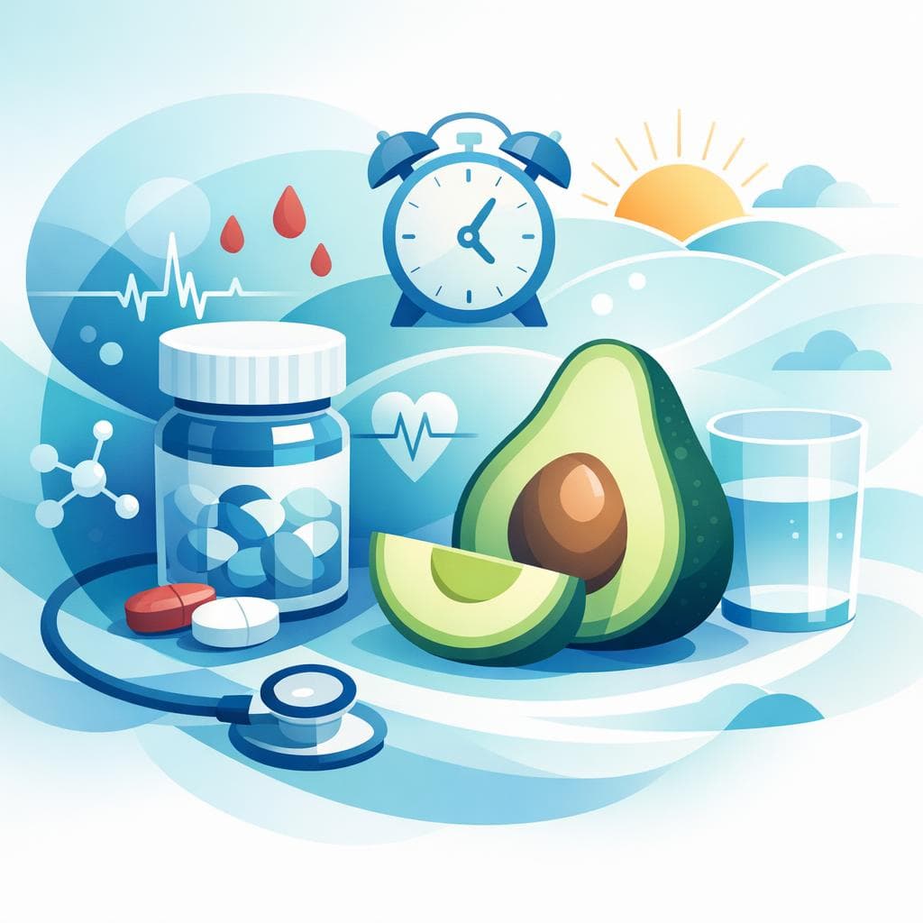 Medical illustration for Based on NIH | Can eating avocado for breakfast while taking warfarin interfere with the medication and change my INR? - Persly Health Information