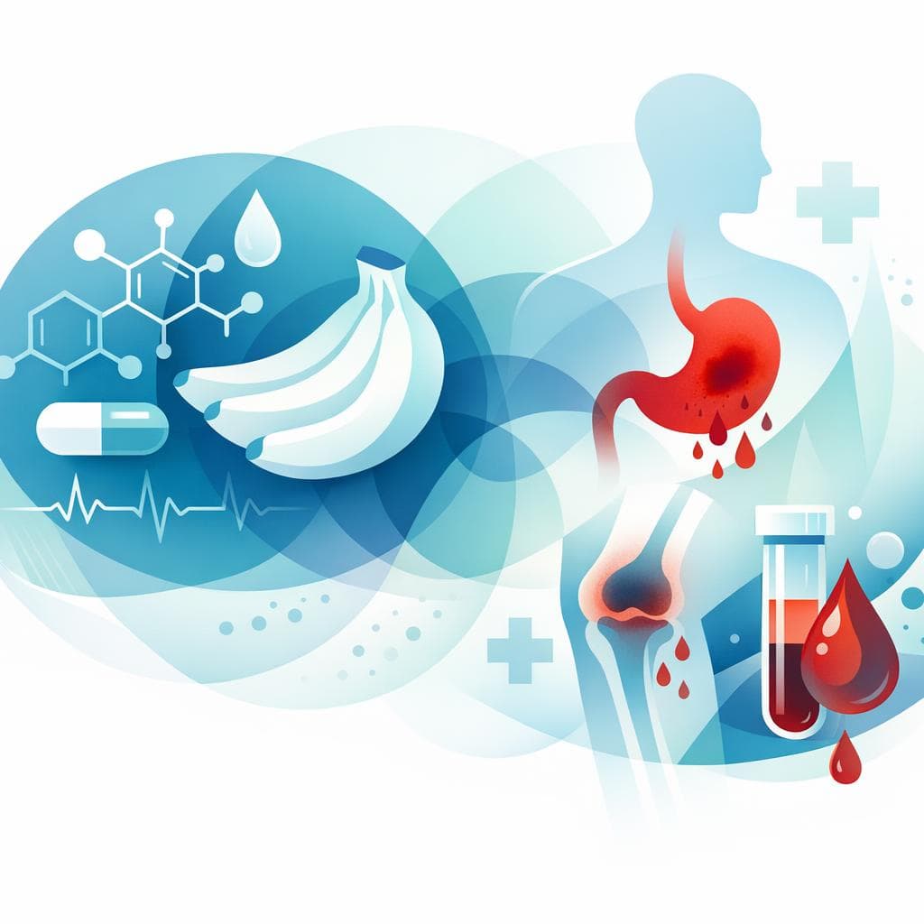 Medical illustration for Based on NIH | Do bananas interact with warfarin and increase the risk of side effects such as bleeding or changes in INR? - Persly Health Information