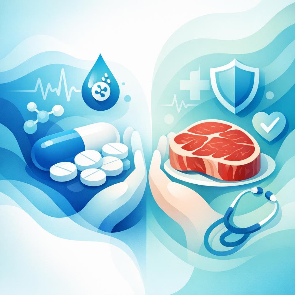 Medical illustration for 미국 NIH 자료 기반 | 와파린 복용 중인데 매일 소고기를 섭취해도 약효나 INR에 영향을 주지 않고 안전한가요? - Persly Health Information