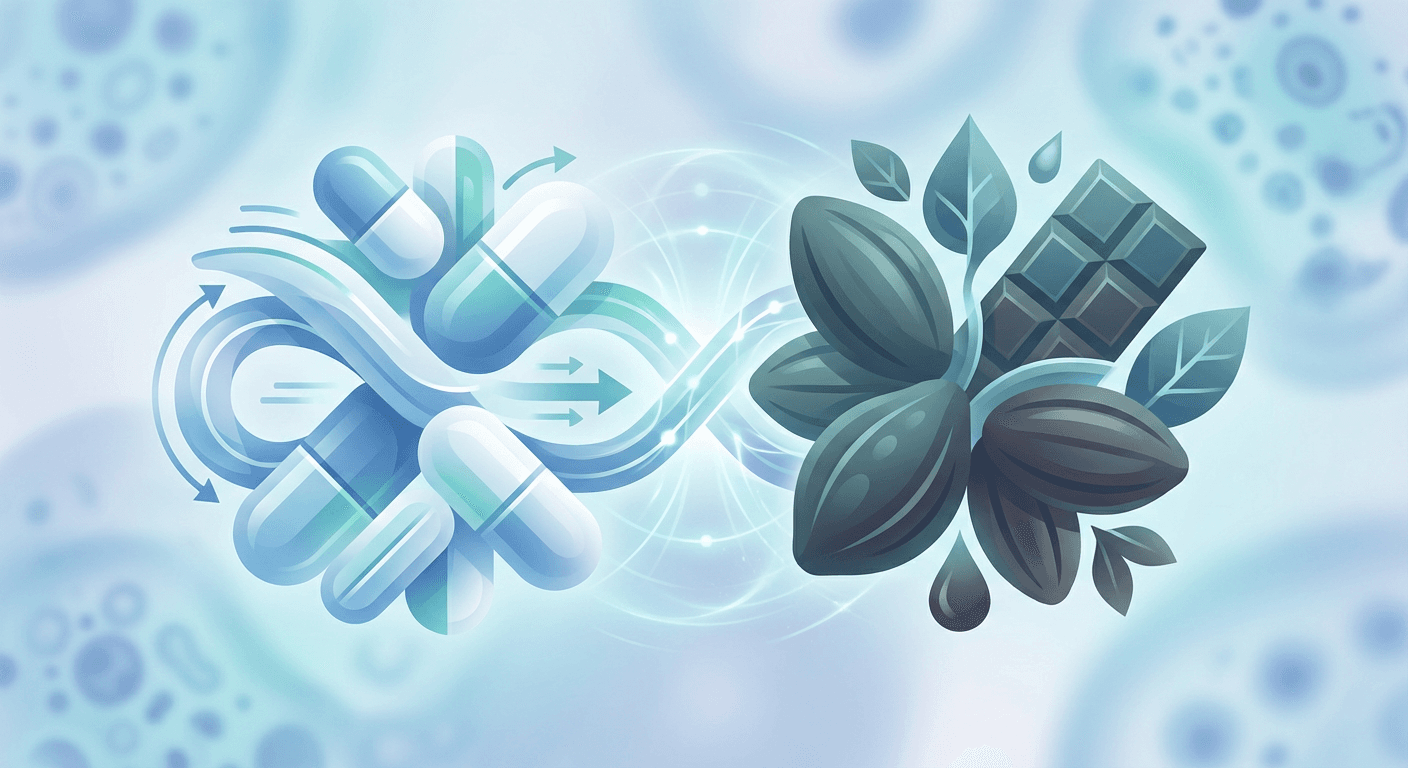 Medical illustration for PubMedの資料に基づく | ワルファリン服用中にチョコレート(特にダークチョコレートやココア)を摂取すると薬の効果やINRに影響はありますか? - Persly Health Information