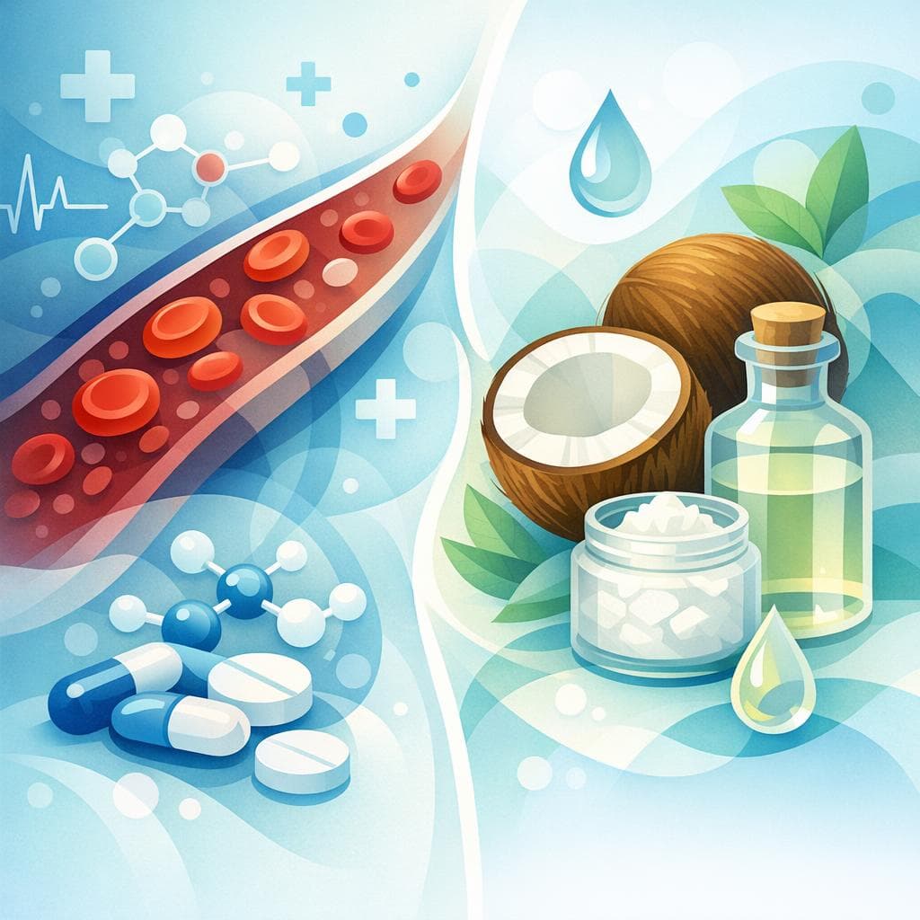 Medical illustration for Based on NIH | Does consuming coconut oil right before a warfarin dose interact with the medication or alter INR levels? - Persly Health Information