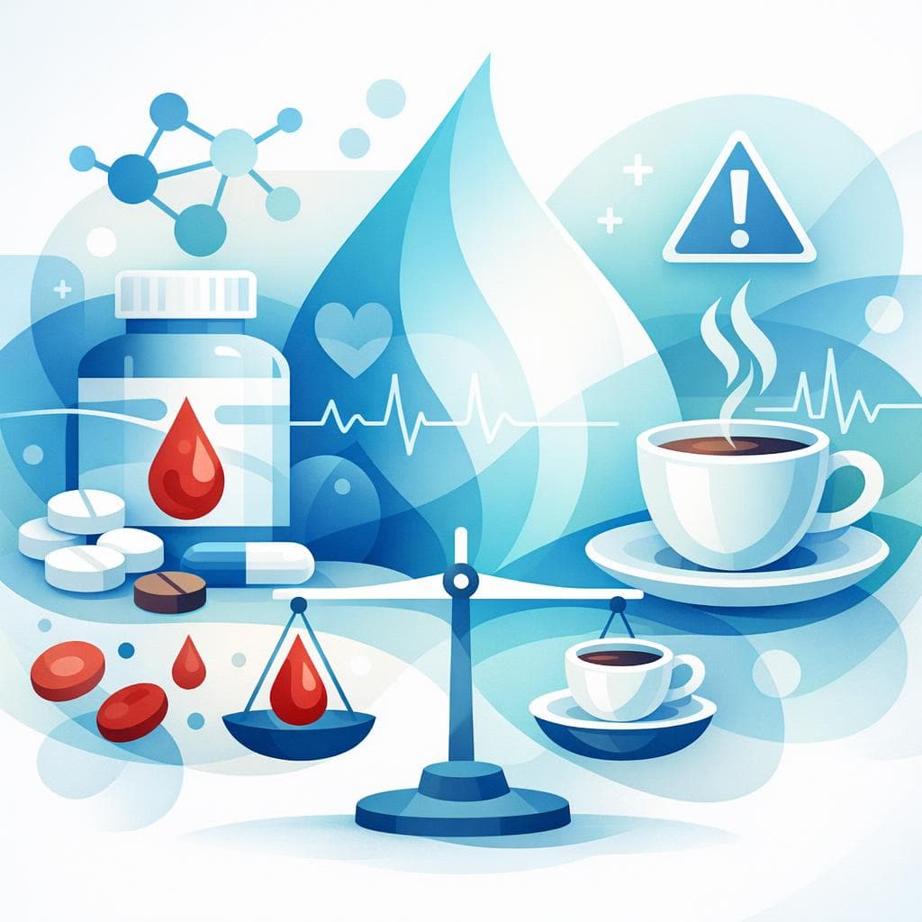 Medical illustration for Basado en NIH de EE.UU. | ¿El café interactúa con la warfarina y debo limitar la cantidad que bebo para evitar tener que ajustar la dosis? - Persly Health Information