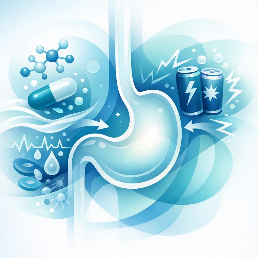 Medical illustration for Based on NIH | Is it safe to drink an energy drink on an empty stomach while taking warfarin, or could this affect my INR or bleeding risk? - Persly Health Information