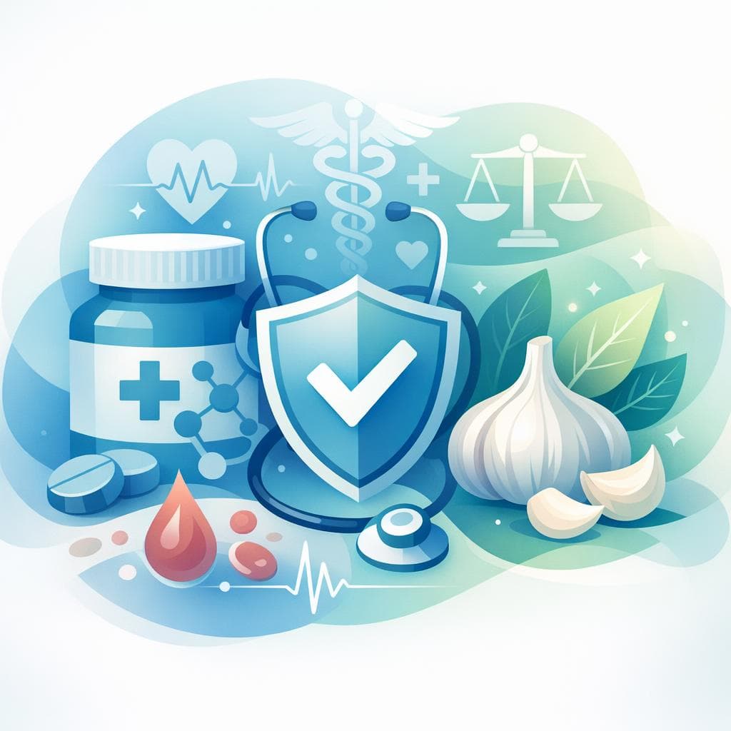 Medical illustration for Based on NIH | Is it safe to take garlic daily while on warfarin, or could it increase INR and bleeding risk? - Persly Health Information