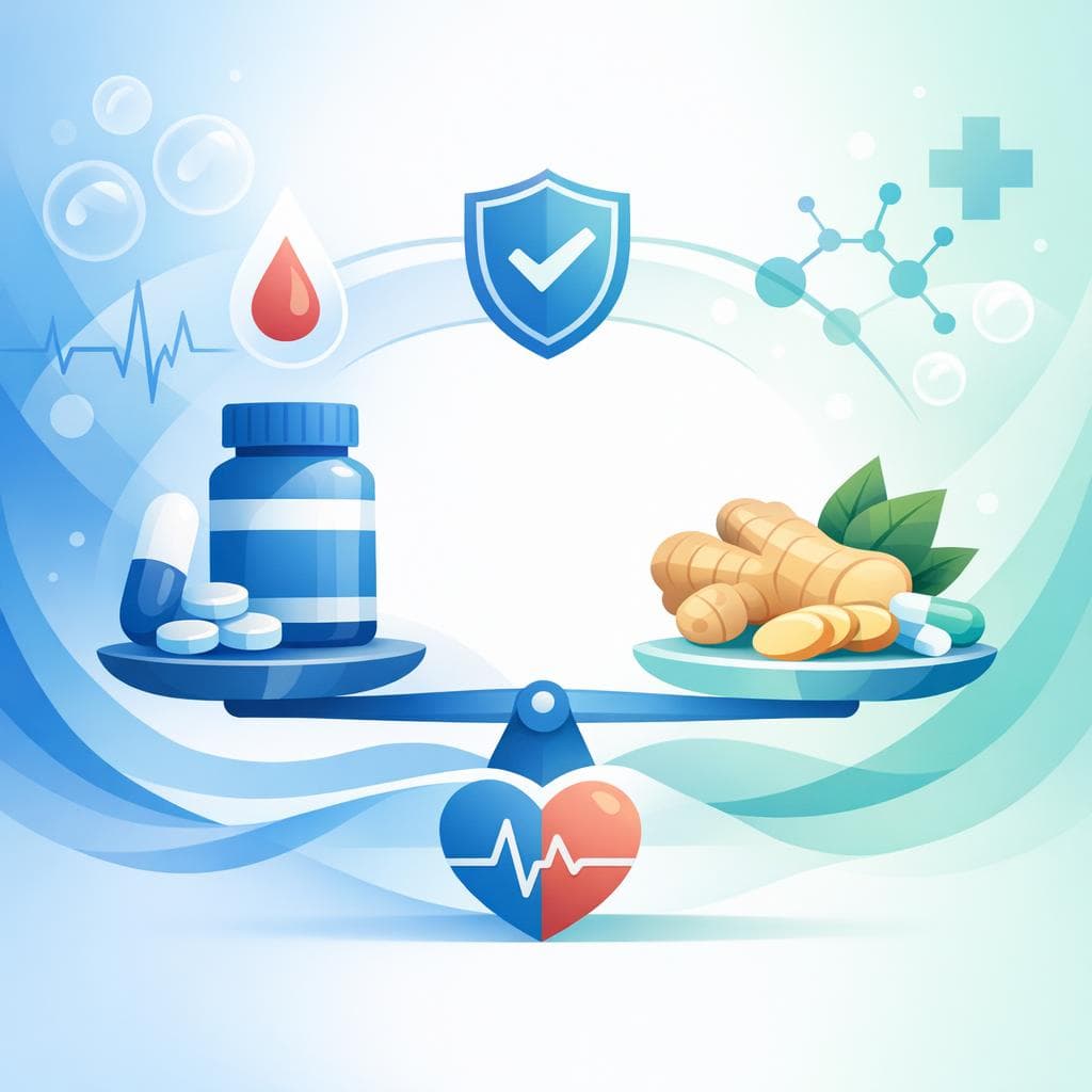 Medical illustration for Based on NIH | Is it safe to use ginger daily while on Warfarin, or does ginger interact with Warfarin to increase bleeding risk or affect INR levels? - Persly Health Information