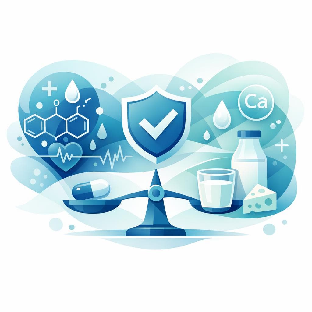 Medical illustration for Based on NIH | Is it safe to drink milk while taking warfarin, or can dairy products interfere with its anticoagulant effect? - Persly Health Information