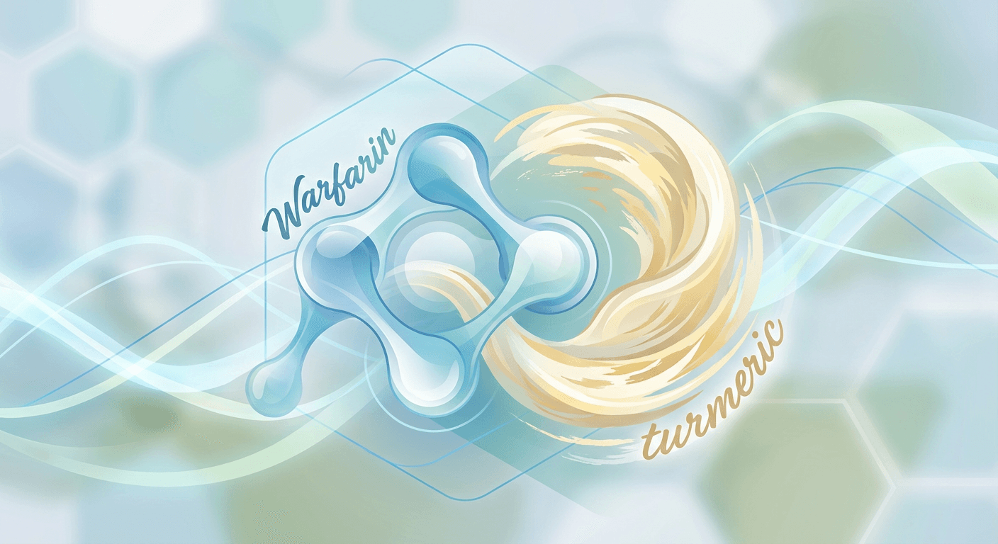 Medical illustration for WHO 자료 기반 | 와파린 복용 중 강황(커큐민) 보충제나 강황 차를 함께 섭취해도 안전하며 INR과 출혈 위험에 영향이 없나요? - Persly Health Information