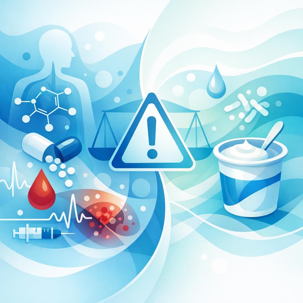 Medical illustration for Based on NIH | Is it safe to eat yogurt while taking warfarin, and should I be cautious about how much yogurt I consume to avoid changes in INR or dose adjustments? - Persly Health Information